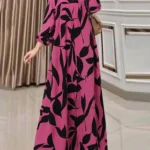 فستان إسلامي نسائي مطبوع عليه زهور من zazEA ، فستان صيفي بوهيمي ، فستان طويل ، ملابس إسلامية ، موضة الخريف 3