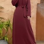 عباية إسلامية موضة جديدة فستان ساخن تركيا العربية دبي رداء بلون سادة مع جيوب فستان نسائي طويل 3