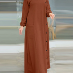 ZANZEA فساتين طويلة برقبة دائرية وأزرار غير رسمية فضفاضة بأكمام طويلة للنساء 2024 على شكل حرف a فساتين حجاب إسلامية محكم عباية 3