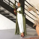 عبايات دبي، روب كارديجان ساتان عربي، عباية مفتوحة نسائية، قفطان تركي، فستان نسائي مسلم، كيمونو نسائي سادة، ملابس إسلامية مغربية 1