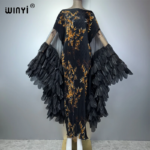فستان WINYI مطوي مرن ضيق، غطاء للشاطئ، قفطان، عباءة دبي، فستان فاخر للحفلات، فستان سهرة أنيق، عباءة للمرأة المسلمة