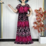 فستان نسائي إسلامي جديد بتصميم أفريقي أنيق، عباية صيفية بأكمام قصيرة وياقة قارب، فضفاضة من القطن، ملابس تركية إسلامية 3