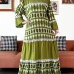 عباية نسائية عالية الجودة للحفلات بتصميم كاشخة، عباية قطنية بنقشة زهور مموجة، بوبو أفريقي، قفطان فضفاض للمسلمات، فستان ماكسي مع شالات كبيرة 2