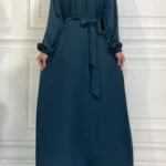 حار سيلي أسلوب بسيط فساتين مغربية قفطان تركيا بلون الخليج عبايات المرأة الإسلامية فستان طويل مسلم السعودية رداء رمضان 4