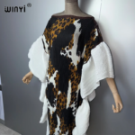 فستان WINYI مطوي ضيق مرن، كافتان بوهيمي للشاطئ، عباءة دبي فاخرة للحفلات والسهرات، ملابس نسائية إسلامية 5