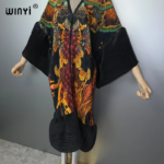 فستان WINYI الشرق أوسطي المطوي المرن، غطاء شاطئي، قفطان، عباية دبي، فستان حفلات فاخر، فستان سهرة، عباية للمرأة المسلمة 6