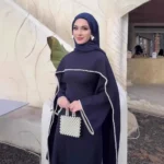 عبايات بتصميم روب طويل، فساتين كافتان مفتوحة من الأمام بتطريز لؤلؤي، فساتين حفلات بتصميم كاب مطوي وأكمام طويلة مطرزة بالخرز، روب طويل 3