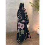 عباية نسائية مفتوحة بطبعة زهور لرمضان، قفطان سادة بأكمام طويلة، عباية دبي أنيقة، ملابس حجاب كاجوال أنيقة 2